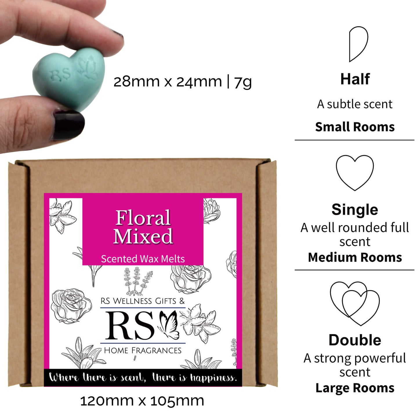 Floral Scented Heart Wax Melt Mix