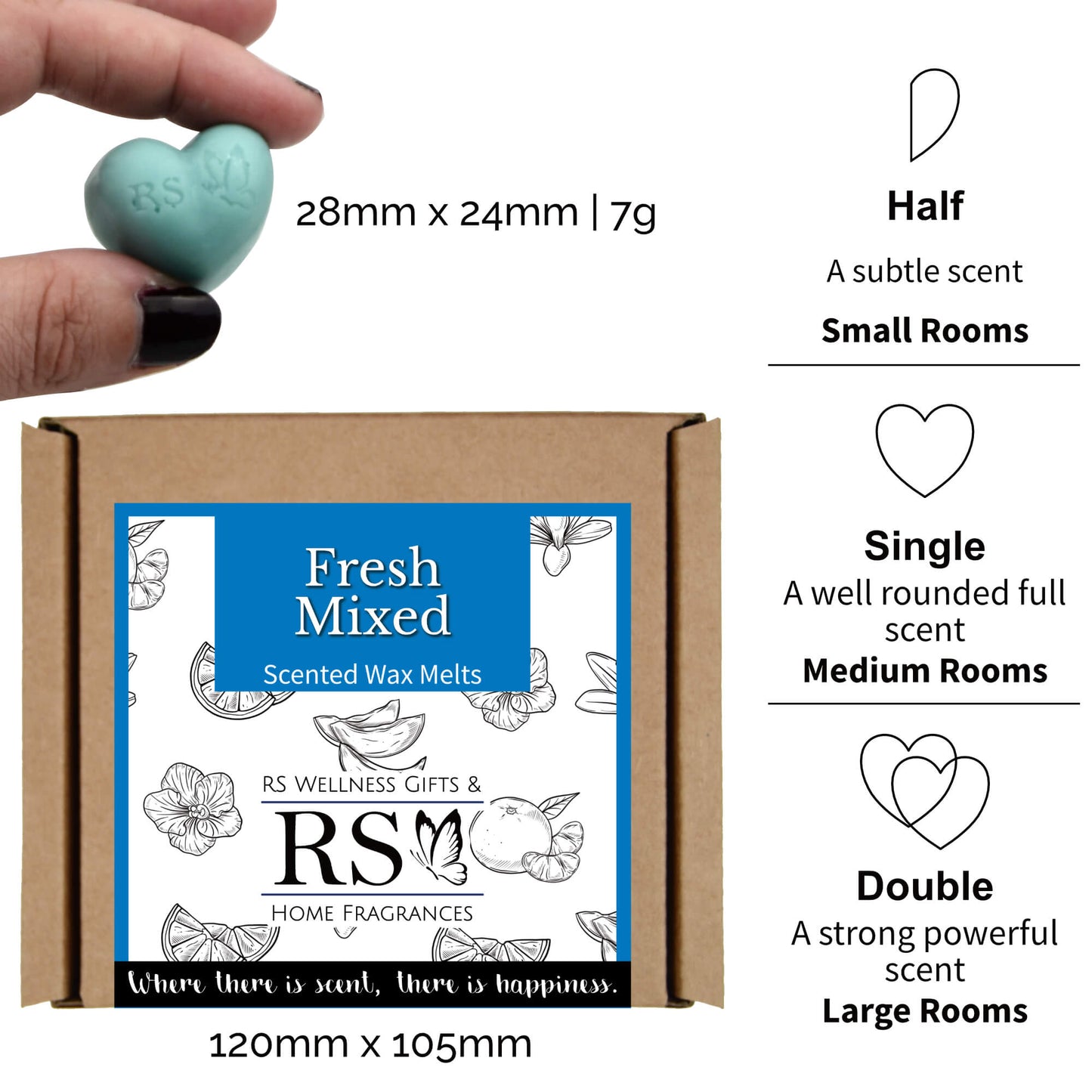 Fresh Scented Heart Wax Melt Mix