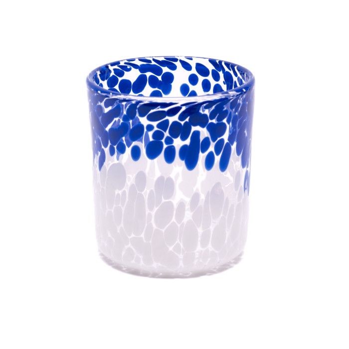 Blue & White Vogue Mykonos - 380g - Custom Poured - Choose your scent, colour and toppers.