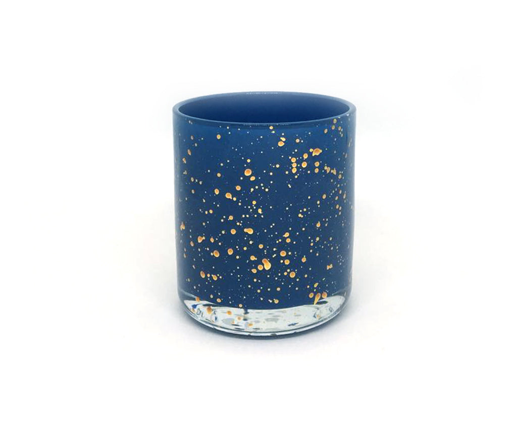 Blue & Gold Vogue Sparkle - 380g - Custom Poured - Choose your scent, colour and toppers.
