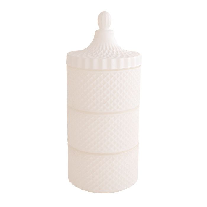 Large Matte White GEO Stack - 300g x 3 - Custom Poured - Choose your scent, colour and toppers.