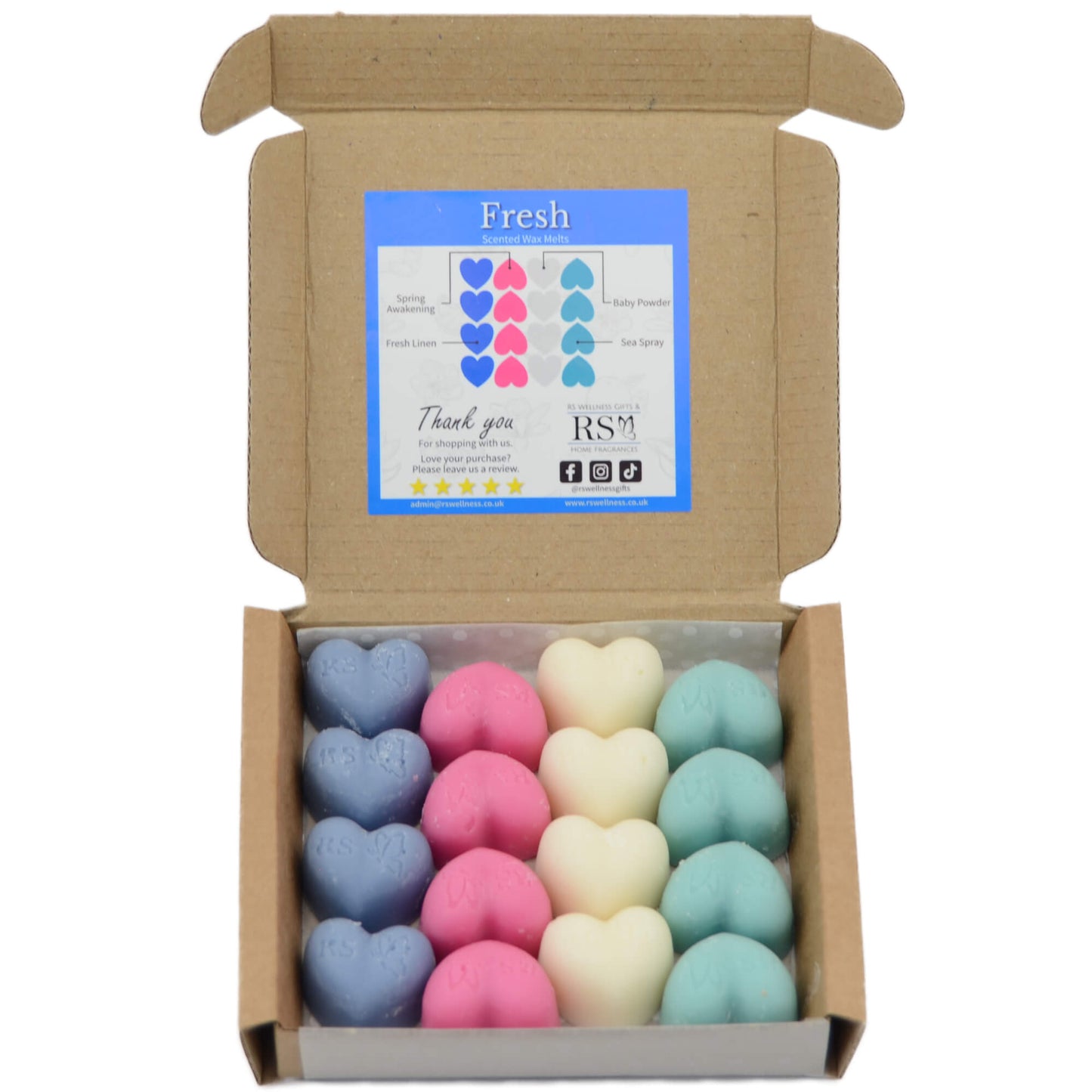 Fresh Scented Heart Wax Melt Mix