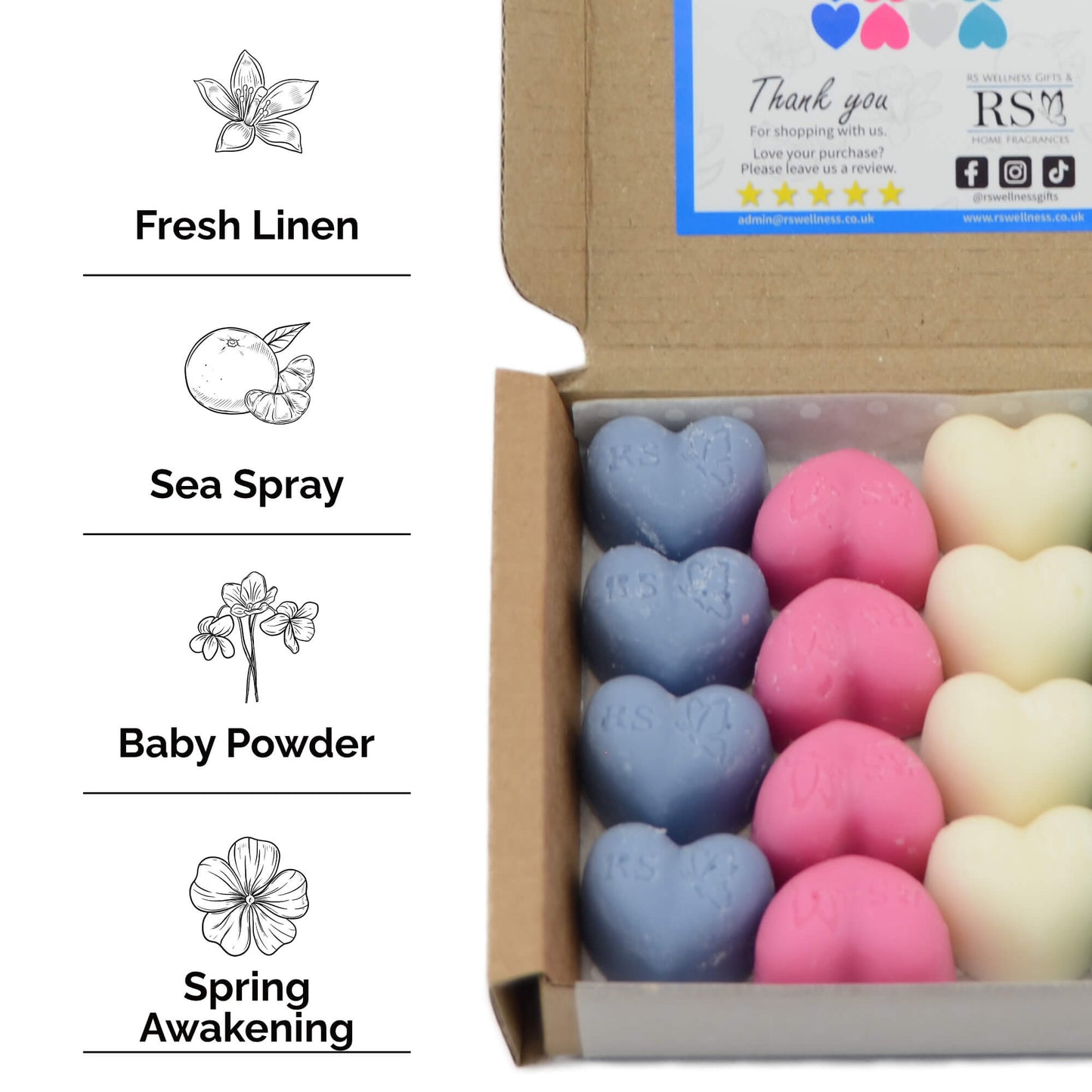 Fresh Scented Heart Wax Melt Mix