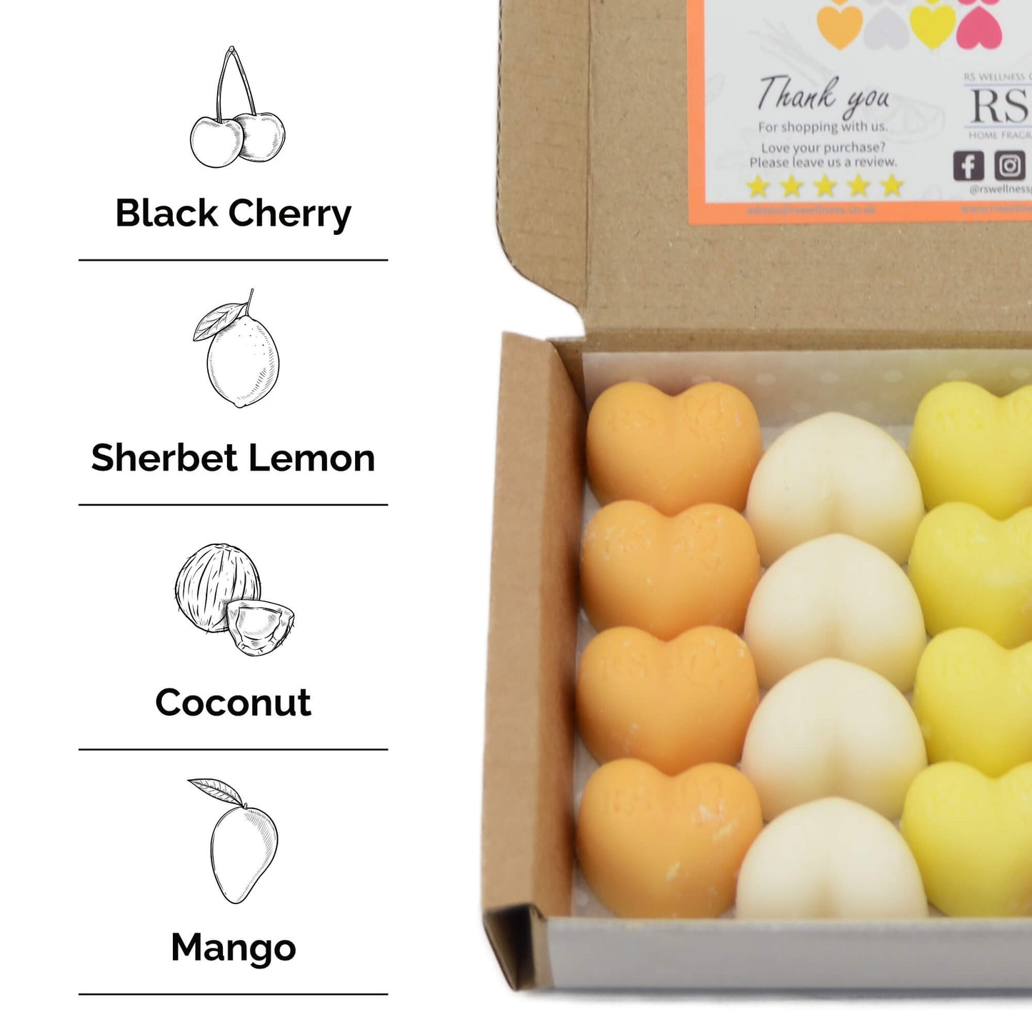 Fruity Scented Heart Wax Melt Mix