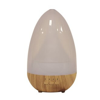 Frosted Oval Dome Light Wood Diffuser 19cm