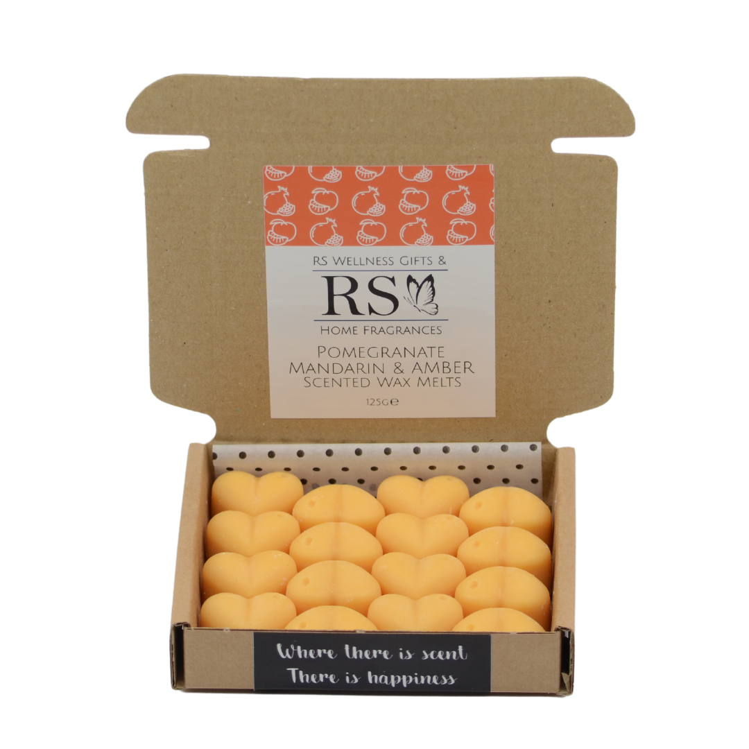 Pomegranate, Mandarin and Amber Scented Heart Wax Melts
