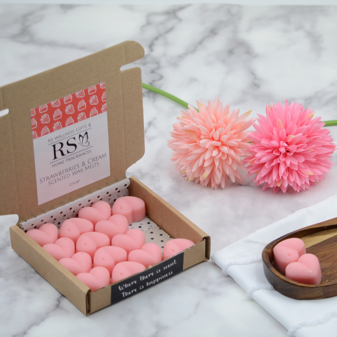 Strawberries and Cream Scented Heart Wax Melts