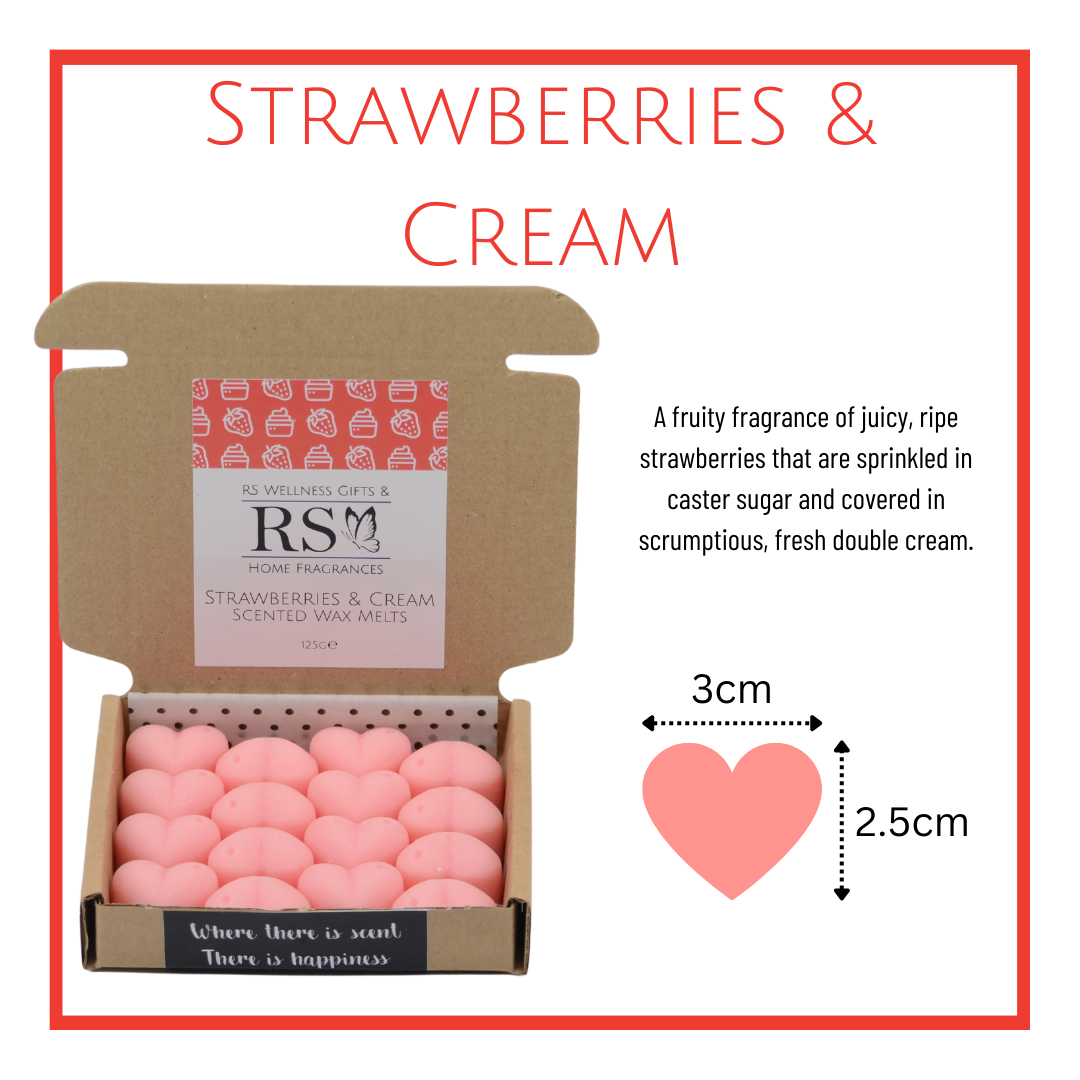 Strawberries and Cream Scented Heart Wax Melts