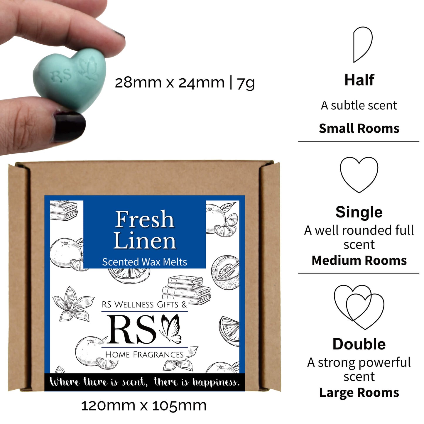 Fresh Linen Scented Heart Wax Melts